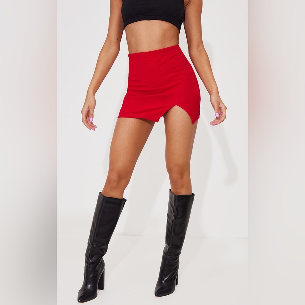 PrettyLittleThing Red Mini Skirt